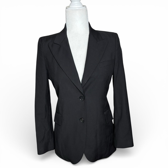 GUCCI 100% Wool Sleek Fitted Double Buttons Blazer Jacket Uniform in Black - 40